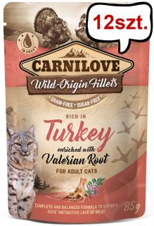 Carnilove Adult TurkeyValerian Root Mokra Karma dla kota op. 85g Pakiet 12szt.