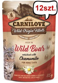 Carnilove Adult Wild BoarChamomile Mokra Karma dla kota op. 85g Pakiet 12szt.