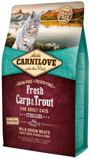 Carnilove Cat Sterilised Fresh CarpTrout Sucha Karma dla kota op. 6kg [Data ważności: 28.07.2024r.]