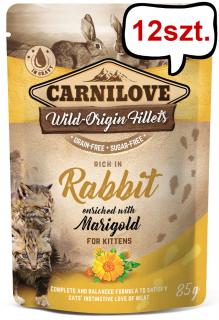 Carnilove Kitten RabbitMarigold Mokra Karma dla kociąt op. 85g Pakiet 12szt.
