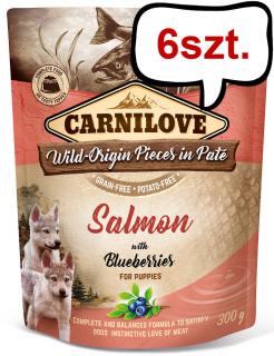 Carnilove Puppies SalmonBlueberries Mokra Karma dla szczeniaka op. 300g Pakiet 6szt. SASZETKA