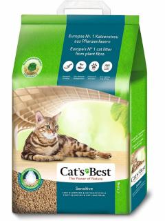 Cat's Best Żwirek drzewny Sensitive (Green Power) dla kota op. 7.2kg (20l) + Miska GRATIS