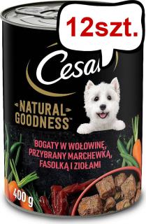 Cesar Adult Wołowina Mokra Karma dla psa op. 400g Pakiet 12szt.