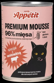 Comfy Appetit Premium Mousse z Wołowiną Mokra karma dla kota 400g WYPRZEDAŻ