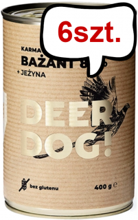 Deer Dog Adult Bażant z jeżyną Mokra Karma dla psa op. 400g Pakiet 6szt.