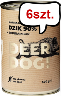 Deer Dog Adult Dzik z topinamburem Mokra Karma dla psa op. 400g Pakiet 6szt.