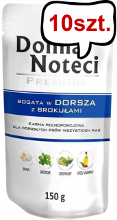 Dolina Noteci Premium Adult Dorsz z Brokułami Mokra Karma dla psa op. 150g Pakiet 10szt.