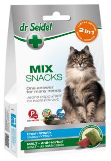 Dr Seidel Przysmak Smakołyki Mix 2w1 odkłaczające i na świeży oddech dla kota op. 60g