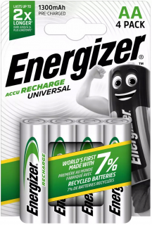 Energizer ACCU Recharge Universal Akumulatorki Ni-MH LR6 / AA 1300mAh op. 4szt. WYPRZEDAŻ