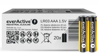 everActive Industrial Alkaline Baterie alkaliczne LR03 / AAA op. 40szt.