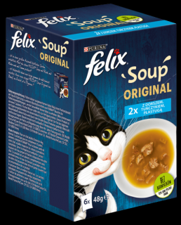 Felix Soup Original Adult Rybne smaki Mokra Karma dla kota op. 6x48g [Data ważności: 05.2024]