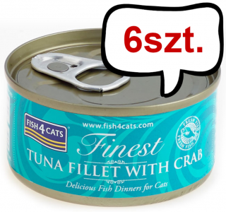 Fish4Cats Tuńczyk z Krabami Mokra Karma dla kota op. 70g Pakiet 6szt.