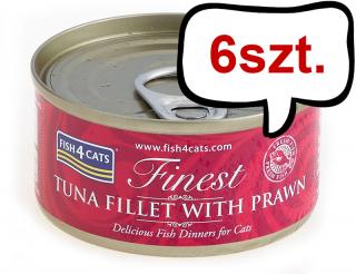 Fish4Cats Tuńczyk z Krewetkami Mokra Karma dla kota op. 70g Pakiet 6szt