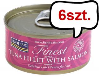 Fish4Cats Tuńczyk z Łososiem Mokra Karma dla kota op. 70g Pakiet 6szt.