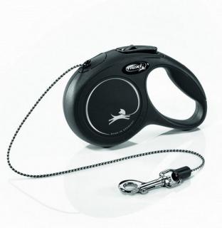 Flexi Smycz New Classic CORD dla psa i kota rozm. XS kolor czarny WYPRZEDAŻ