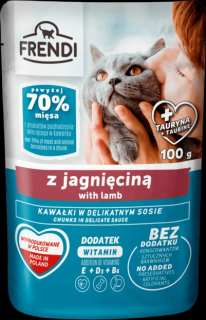 Frendi Kawałki z Jagnięciną w Delikatnym Sosie Mokra Karma dla kota op. 100g