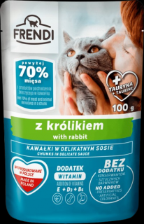 Frendi Kawałki z Królikiem w Delikatnym Sosie Mokra Karma dla kota op. 100g