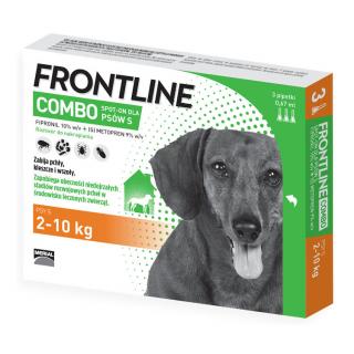 FRONTLINE COMBO Spot On Krople na kleszcze i pchły dla psa 2-10kg (rozm. S) op. 3 pipety WYPRZEDAŻ