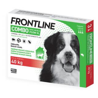FRONTLINE COMBO Spot On Krople na kleszcze i pchły dla psa powyżej 40kg (rozm. XL) op. 3 pipety [Data ważności: 09.2025]