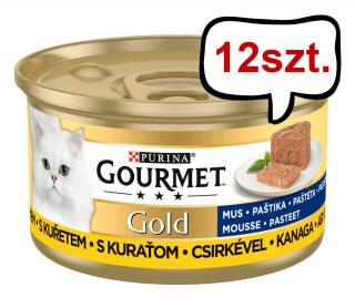 Gourmet Gold Adult Mus z kurczakiem Mokra Karma dla kota op. 85g Pakiet 12szt