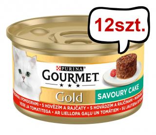 Gourmet Gold Savoury Cake Wołowina z pomidorami Mokra Karma dla kota op. 85g Pakiet 12szt