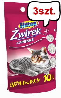 Hilton Żwirek bentonitowy Compact dla kota poj. 10l Pakiet 3szt. [30l]