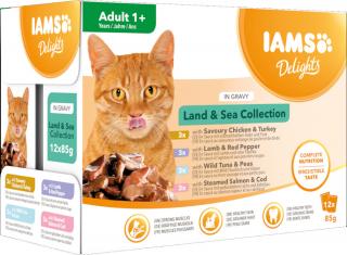 Iams Delights LandSea Collection in Gravy Mokra Karma dla kota op. 12x85g