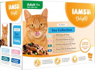 Iams Delights Sea Collection in Gravy Mokra Karma dla kota op. 12x85g