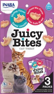 Inaba Ciao Juicy Bites ShrimpSeafood Mix Przysmak dla kota op. 3x11.3g + Inaba Ciao Churu 2x14g GRATIS