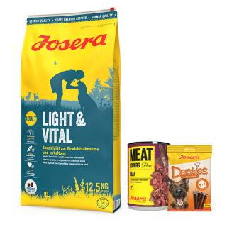 Josera Adult LightVital Sucha Karma dla psa op. 12.5kg + Josera Meatlovers Pure 400g i Denties 180g GRATIS