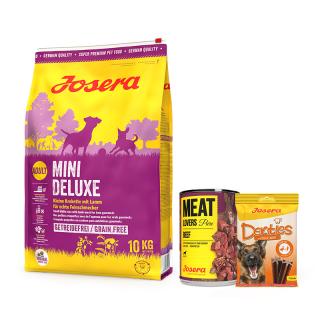 Josera Adult Mini Deluxe Sucha Karma dla psa op. 10kg + Josera Meatlovers Pure 400g i Denties 180g GRATIS