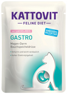 Kattovit Feline Diet Gastro z łososiem i ryżem (Lachs+Reis) Mokra Karma dla kota op. 85g