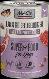 Mac's Adult Superfood Jagnięcina z Sercami Drobiowymi Mokra Karma dla psa op. 400g