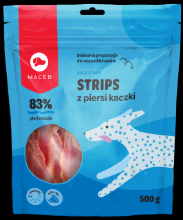 Maced Przysmak Strips z piersi kaczki dla psa op. 500g