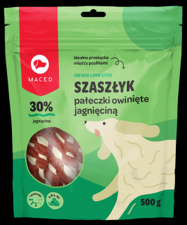 Maced Przysmak Szaszłyk Pałeczki Owinięte jagnięciną dla psa op. 500g