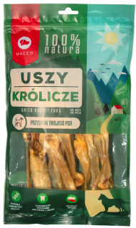 Maced Uszy suszone królicze naturalne dla psa op. 10szt