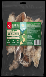 Maced Uszy suszone królicze naturalne z futrem dla psa op. 10szt