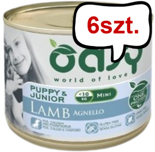 Oasy One Protein Puppy Mini Lamb mokra karma dla szczeniąt op. 200g Pakiet 6szt.