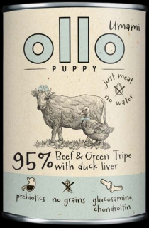 Ollo Puppy Umami BeefGreen Tripe with Duck liver Mokra Karma dla szczeniąt op. 400g