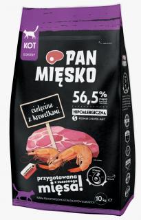 Pan Mięsko Cielęcina z krewetkami Sucha Karma dla kota op. 10kg