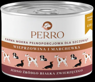 Perro Junior Wieprzowina z marchewką Mokra Karma dla szczeniaka op. 410g