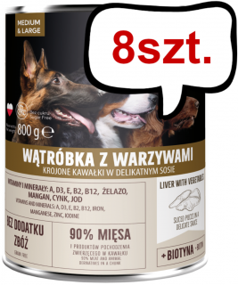 Pet Republic Adult Wątróbka z warzywami Mokra Karma dla psa op. 800g Pakiet 8szt.