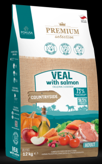 Pokusa Premium Selection Countryside Veal with salmon Sucha Karma dla psa op. 12kg
