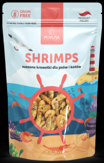 Pokusa Shrimps suszone krewetki dla psów i kotów op. 40g [Data ważności: 30.10.2024] WYPRZEDAŻ