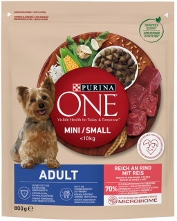Purina One Adult Mini/Small z Wołowiną Sucha Karma dla psa op. 800g