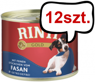 Rinti Gold Bażant (mit fasan) Mokra Karma dla psa op. 185g Pakiet 12szt.