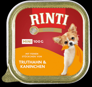 Rinti Gold Mini Indyk z królikiem (truthahnkaninchen) Mokra Karma dla psa op. 100g