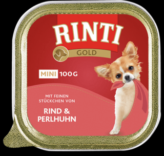 Rinti Gold Mini Wołowina z perliczką (rindperlhuhn) Mokra Karma dla psa op. 100g