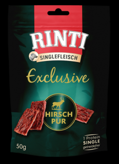 Rinti Przysmak  Singlefleisch Exclusive z jeleniem (Hirsch pur) dla psa op.50g