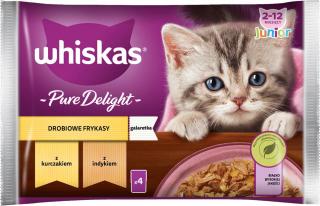 Whiskas Junior Drobiowe Frykasy w galaretce Mokra Karma dla kociąt op. 4x85g